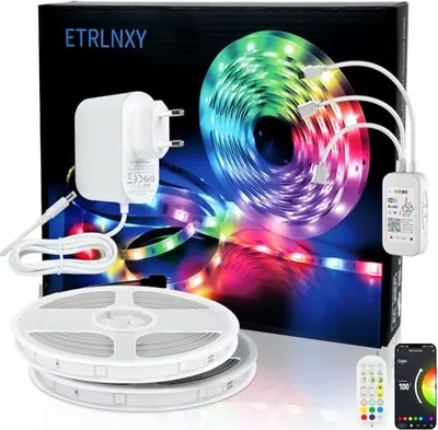 Produktbild von Alexa LED Strip 30 m, Wifi RGB Stripes Fairy Lights Musiksynchronisierung, Tuya App arbeitet Google Assistant, Strips DIY Custom Szenenmodus Schlafzim