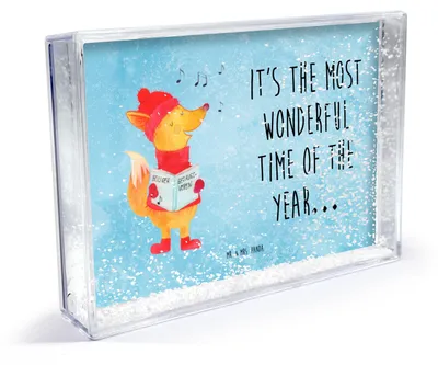 Produktbild von Mr. & Mrs. Panda Bilderrahmen Fuchs Sänger - Eisblau - Geschenk, Weihnachten, Singen, Acryl-Fotorahmen, Acryl-Bilderrahmen, Weihnachtslieder, Fotorahmen, dekoartikel