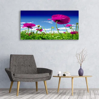 Produktbild von Glasbilder 120x60 Wandbild Druck auf Glas Wiese Blumen Natur