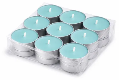 Produktbild von Duft-Teelichter 18er Pack – Duft Ozean, ca. 4 Stunden Brenndauer, Teelicht Kerzen aus Wachs, rund Ø 4 cm, hergestellt in der EU, für Indoor & Outdoor