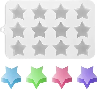 Produktbild von Stern Silikon Backform, Stern Silikonform, Stern Schokoladenform, Eiswürfelbehälter Sternform, Silikonformen Für Süßigkeiten in Sternform, Teerförmige Gummibärchenformen, für Backen