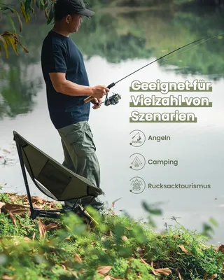 Produktbild von Campingstuhl - Klappstuhl - Zusammenklappbar - Faltbar - Dreieckiges Gestell - 150 kg - Rangergrün