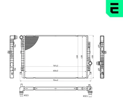 Produktbild von ERA 673188 Kühler Wasserkühler Motorkühler für VW Golf VII Schrägheck (5G1, BQ1, BE1, BE2) Passat Variant (3G5, CB5) Golf VII Variant (BA5, BV5)