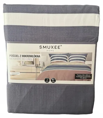 Image de Smukee Parure de lit en polyester à rayures 220x200 cm