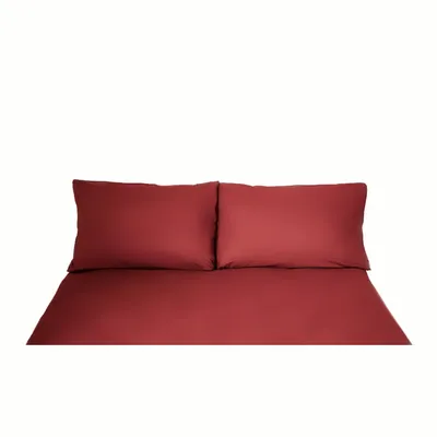 Immagine prodotto di Set di biancheria da letto monocolore per letti singoli e matrimoniali, 100% cotone Bordeaux 240x220 cm