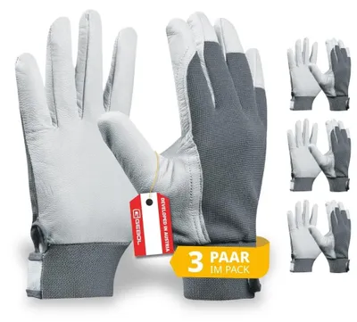 Produktbild von Gebol Uni Fit Comfort Arbeitshandschuhe, 3 Paar, Gr. 9/L, atmungsaktiv