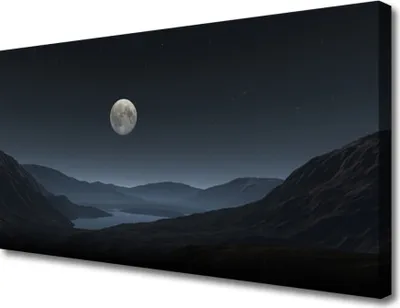 Imagen del producto de Cuadros decorativos para pared, estilo lienzo, 100x50 cm. Impresión artística sobre lienzo, con motivos de noche, luna y paisaje