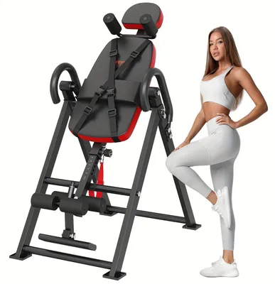 Immagine prodotto di Panca inclinata - Panca per inversioni - Attrezzo per esercizi sulla schiena - Panca per fitness - Panca reversibile - Pieghevole - Cinghie regolabili
