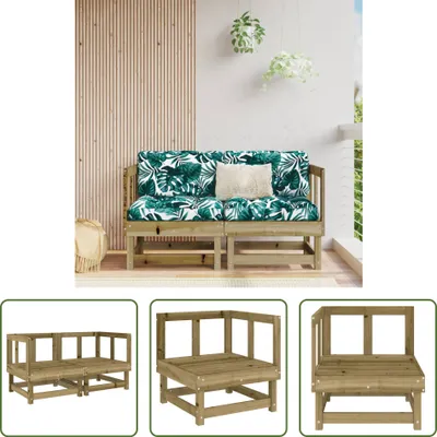 Produktbild von The Living Store Garten-Ecksofas 2 Stk. Kiefernholz Imprägniert