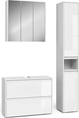 Produktbild von Badmöbel-Set Vicco Majest Weiß Hochglanz 3 Teile, Model 59166
