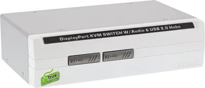 Produktbild von InLine® KVM Desktop Switch, 2-fach, DisplayPort 1.2, 4K, USB 2.0, Audio