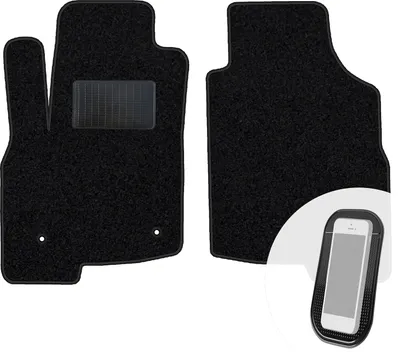 Produktbild von moto-MOLTICO Vorne Fußmatten Auto Velours Autoteppiche Schwarz Automatten Set 2-teilig passend für Fiat Panda 3 ab 2012