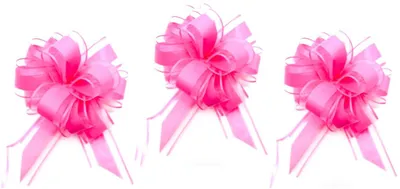 Zugschleife 18 cm, 3 Stück, Polyband, dekorativ, Rosa