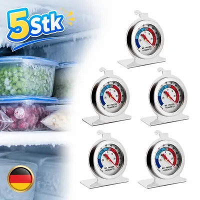 Immagine prodotto di 5 termometri per frigorifero, interni, termometro per uso alimentare, in acciaio inossidabile