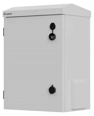 Produktbild von LANBERG 10-Zoll-Rackschrank IP55, 3U, 340×500×250 mm, grau, vormontiert