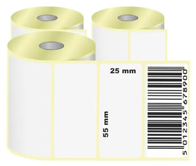 Produktbild von Thermoetiketten 55x25 mm in 3 Rollen