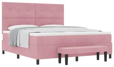 Produktbild von Boxspringbett mit Kopfteil Rosa 200 x 180 cm Samt
