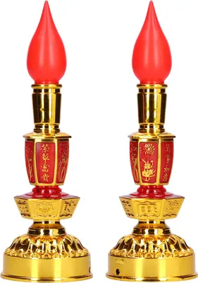 Produktbild von LED-Kerzenlampe mit geringem Stromverbrauch, chinesischer Stil, traditionelle Retro-Buddhistische Dekorationslampe, doppelte Helligkeit