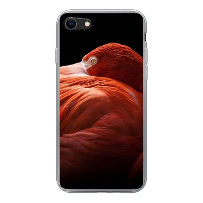 Produktbild von MuchoWow® Handyhülle Schutzhülle Hülle für iPhone 7 Flamingo - Federn - Rosa Silikon Softcase Handy Hülle - Kartenhalter