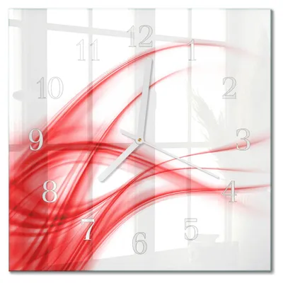 Produktbild von Tulup Glasuhr Wanduhr Küchenuhr Echt-Glas 30x30 cm Modern Dekorativ Geräuschlos Weiße Zeiger - Abstrakte Kunst