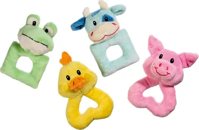 Produktbild von Karlie 1 Stück Welpenspielzeug Puppy Love Frosch, Ente, Schwein oder Kuh 14 cm