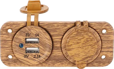 Produktbild von USB-Ladegerät mit Zigarettenanzünderbuchse, wasserdicht, DC 12–24 V, 1 A und 2,1 A, Dual-USB-Ladegerät, Zigarettenanzünder-Stromanschluss-Panel