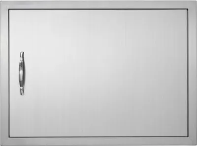 Image de "Porte d'accès au barbecue - 685 x 508 mm - Porte inox pour îlot de cuisson - Porte murale verticale avec poignée"