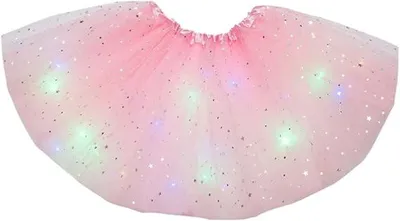 Produktbild von 2 Stück LED-Tüll-Tutu, leuchtendes Rock-Tutu, 40 cm, rosa