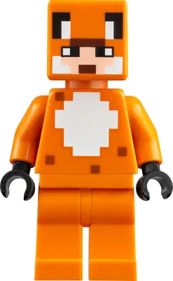 A LEGO minifigure of a fox character from Minecraft.
