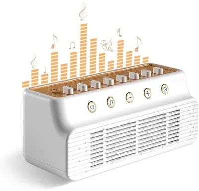 Produktbild von Weißer Rauschmaschine - 8 Natürliches Geräuschmischung, Speicherdienst, Schlafmusik für Erwachsene und Babys (Weiß/Braun)