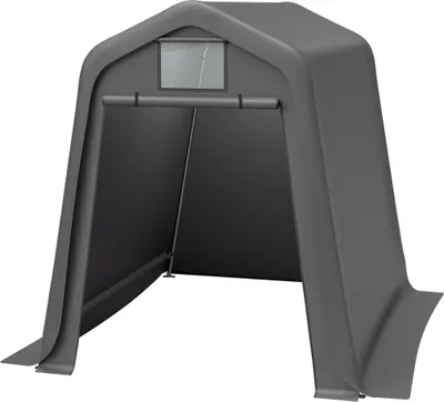 Immagine prodotto di Capanno da giardino 245x183x217 cm – utilizzabile come ripostiglio per attrezzi, posto per biciclette o tettoia per auto; materiale PE impermeabile con tende avvolgibili, resistente ai raggi UV e al vento