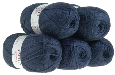 500g Strickgarn CILKA by VLNIKA Klassikgarn Strickwolle mit Schimmereffekt, nachtblau