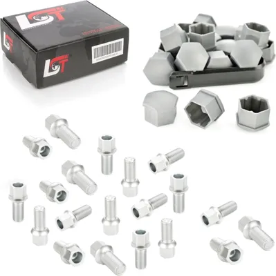 Produktbild von 20x Radschrauben Kugelbund M14x1,5x27 Kappen für VW BORA GOLF JETTA VENTO EOS