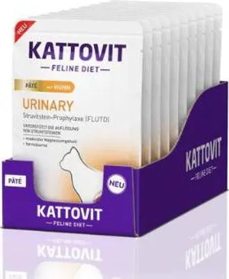 Produktbild von Kattovit Urinary Pate Huhn - Frischebeutel Nassfutter 10 x 85 g