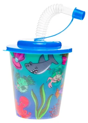 Obrázek produktu pro Duckiez Cup s víčkem a brčkem – Podmořský svět, 12 ks