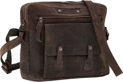 Produktbild von Greenburry Umhängetasche Herren Damen Leder Ledertasche Vintage Revival braun 1962-22
