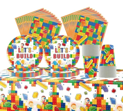 Bauklotz-Partyservice, 61-tlg. Set für Kindergeburtstag