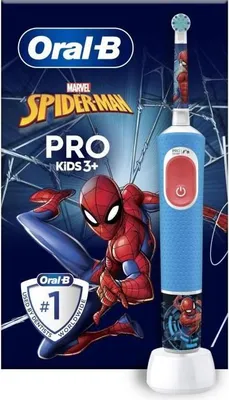 Produktbild von Elektrische Kinderzahnbürste Oral-B Pro Kids 3+ Spiderman, Weiche Borsten, Timer, Vibrationen