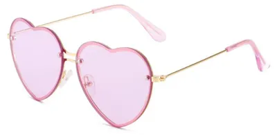 Produktbild von Herzförmige Sonnenbrille für Damen, modische randlose Sonnenbrille, UV400-Schutz, Partybrille