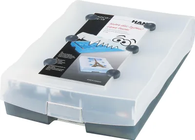 Produktbild von HAN Lernbox CROCO 2-6-19, einfach Vokabeln lernen mit 19 Kästchen, 1 x Bleistift, DIN A8 Karteikasten für 2.000 Karten, inkl. 100 Karteikarten, Karteibox, Archivbox, 9988-693, transluzent/grau