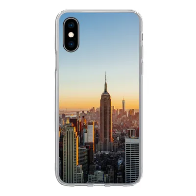 Produktbild von MuchoWow® Handyhülle Schutzhülle Hülle für iPhone X New York - Skyline - Sonnenuntergang Silikon Softcase Handy Hülle - Handyhülle