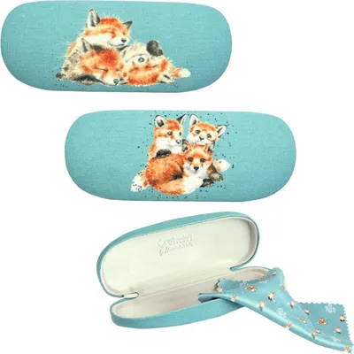 Produktbild von Wrendale Designs Brillenetui Hardcase Fuchswelpen mit Putztuch