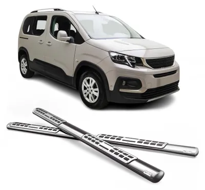 Image de Marchepieds Latéraux pour Peugeot Rifter 2018-2025 Acier Inoxydable Argent, Image générée par une IA
