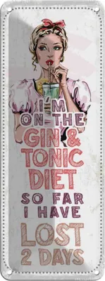 Produktbild von vianmo Blechschild 27x10 cm I`m on the Gin & Tonic Diet