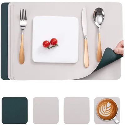 Productafbeelding van Placemat onderzetter - Wasbaar kunstleer - 30 x 43 cm - Set van 4