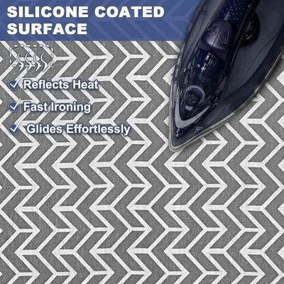 Image de Chiffon pour la vaisselle - Rembourrage épais - Convient aux lave-vaisselle puissants - Motif chevron gris - 125 x 45 cm