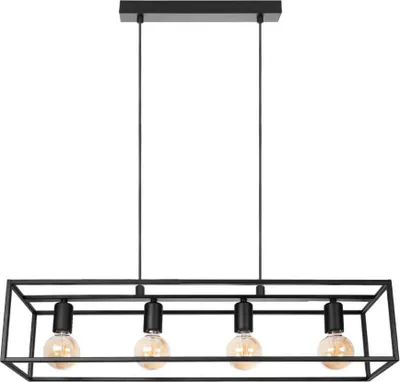 Immagine prodotto di Lampada a sospensione moderna Loft Horus 2863/Z-B-4 nera con 4 attacchi E27 e sospensione regolabile in altezza