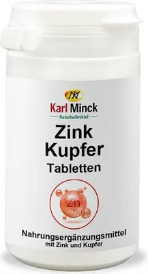Produktbild von Karl Minck Zink 15 mg + Kupfer – 100 Tabletten