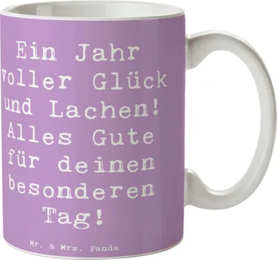Produktbild von Mr. & Mrs. Panda Kaffeebecher Spruch 2014 Geburtstag - Lavendeltraum - Geschenk, Becher, Geburtsjahr, Teetasse, schöne tasse, Geburtstagsfeier, Happy Birthday, Alter