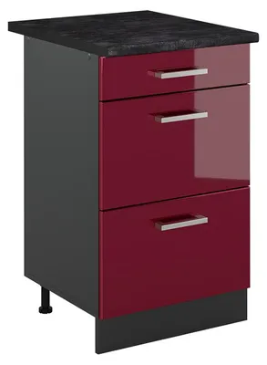 Immagine prodotto di Mobiletto base per cucina Vicco R-Line Rosso lucido/Antracite 50 cm piano di lavoro Antracite, Model 69851